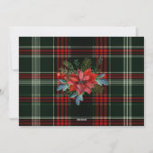 Rustieke kerstplaid w / Poinsettia & Pine Foto Feestdagenkaart (Achterkant)