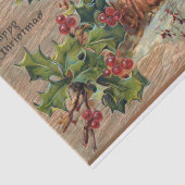 Rustieke kerstscène op verweerd hout tissuepapier (Detail)