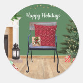 Rustieke kerstscène Stickers (Voorkant)