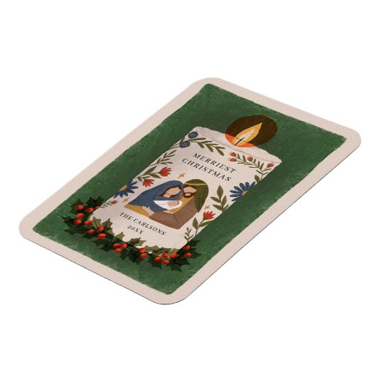 Rustieke kerststal Christelijk kerstmis Magneet (Linkerzijde)