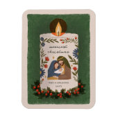Rustieke Kerststal Christelijke Kerst Magneet (Verticaal)