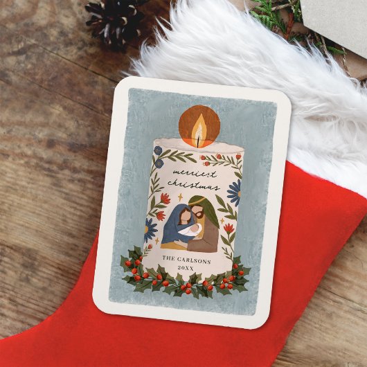 Rustieke Kerststal Christelijke Kerst Magneet