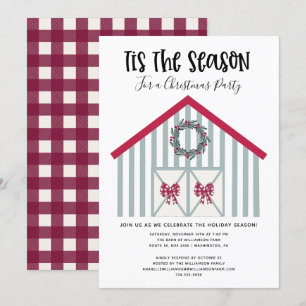 Rustieke kerststal Country Christmas Party Kaart