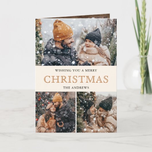 Rustieke kerststal Fotocollage Kerstmis Feestdagen Kaart (Voorkant)