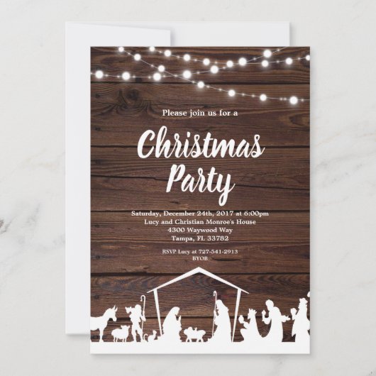 Rustieke kerststal kerstfeest kaart (Voorkant)