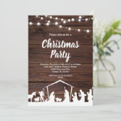 Rustieke kerststal kerstfeest kaart (Staand voorkant)