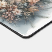 Rustieke kerststal met winterbloemen bureaumat (Hoek)