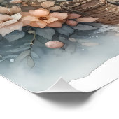 Rustieke kerststal met winterbloemen perfect poster (Hoek)