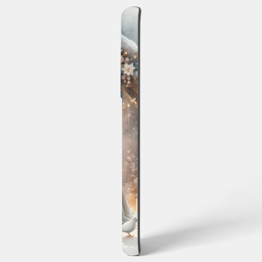 Rustieke kerststal met winterbloemen samsung galaxy hoesje (Linkerkant)