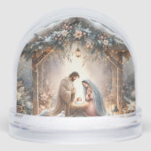 Rustieke kerststal met winterbloemen sneeuwbol (Voorkant)