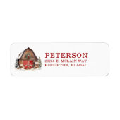 Rustieke Kerststal Retouradres Etiket (Voorkant)