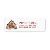 Rustieke Kerststal Retouradres Etiket (Voorkant)