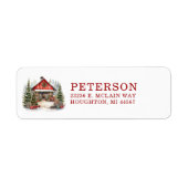 Rustieke Kerststal Retouradres Etiket (Voorkant)