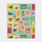 rustieke kerststempels Sage groen Fleece Deken (Voorkant)