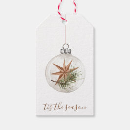 Rustieke Kerstster Hangende Ornament Gift Label Cadeaulabel
