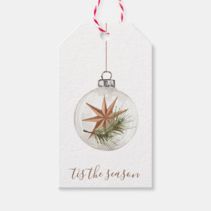 Rustieke Kerstster Hangende Ornament Gift Label Cadeaulabel
