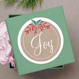 Rustieke Kerststicker - Vreugde Ronde Sticker