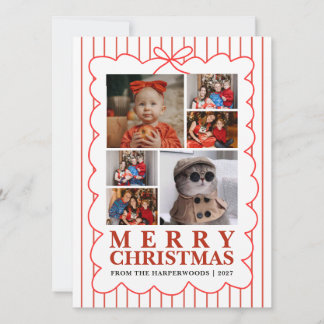 Rustieke Kerststolp 6 Foto Familie Kerstmis Feestdagenkaart
