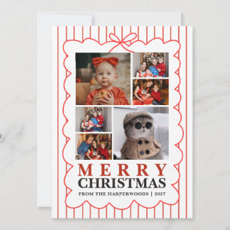 Rustieke Kerststolp 6 Foto Familie Kerstmis Feestdagenkaart