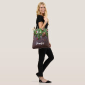 Rustieke Kersttafel met dennen en sneeuw Tote Bag (Op model)