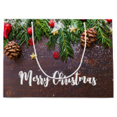 Rustieke Kersttafel met Dennen & Sneeuw Groot Cadeauzakje (Voorkant)