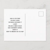 Rustieke Kersttafel met Dennengroen & Sneeuw Uitno Uitnodiging Briefkaart (Achterkant)