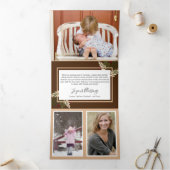 Rustieke Kersttakken en Bessen Multi Foto Drieluik Wenskaart (Binnen)