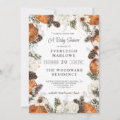 Rustieke kerstvakantie Baby shower Citrus Pine Kaart (Voorkant)