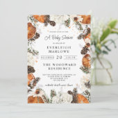 Rustieke kerstvakantie Baby shower Citrus Pine Kaart (Staand voorkant)