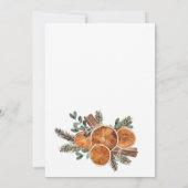 Rustieke kerstvakantie Baby shower Citrus Pine Kaart (Achterkant)