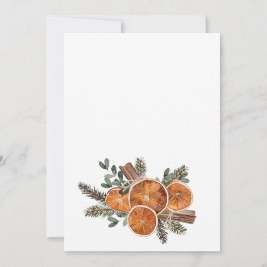 Rustieke kerstvakantie Baby shower Citrus Pine Kaart (Achterkant)