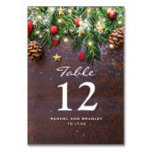 Rustieke Kerstvakantie Feest Tafelnummer (Achterkant)