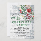Rustieke Kerstvakantie Feest Uitnodiging (Voorkant)