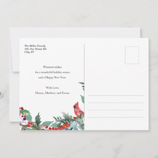 Rustieke kerstvakantie Foto briefkaart (Achterkant)