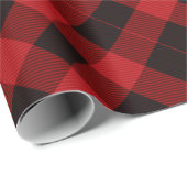Rustieke kerstvakantie Lumberjack Red Buffalo Plai Cadeaupapier (Rol Hoek)