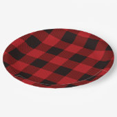 Rustieke kerstvakantie Lumberjack Red Buffalo Plai Papieren Bordje (Gekanteld)