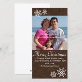 Rustieke Kerstvakantie Snowflake Fotokaart 4x8 Feestdagenkaart (Voorkant / Achterkant)