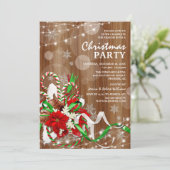 Rustieke kerstvakantiefeest kaart (Staand voorkant)