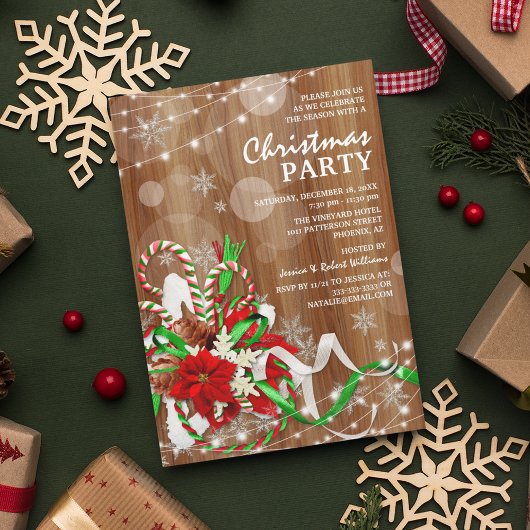 Rustieke kerstvakantiefeest kaart