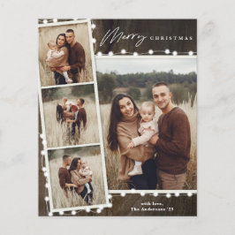 Rustieke kerstverlichting 4 foto vakantiekaarten