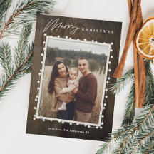 Rustieke kerstverlichting Foto