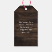 Rustieke kerstverlichting houten kerst cadeaulabel (Achterkant)