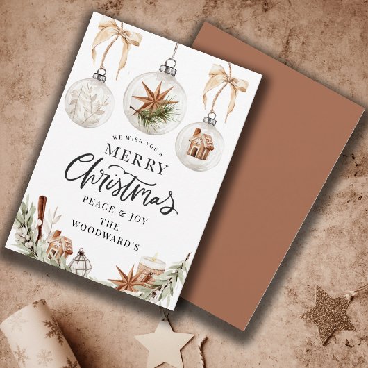 Rustieke kerstversiering feestdagenkaart