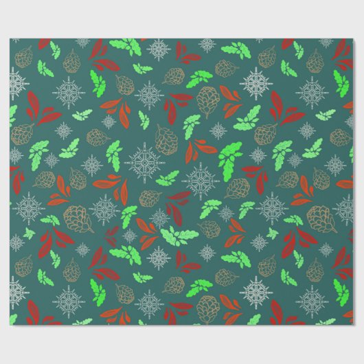 Rustieke kerstvibes cadeaupapier (Vlak)