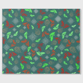 Rustieke kerstvibes cadeaupapier (Vlak)