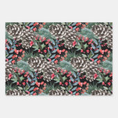 Rustieke Kerstwinter Botanische Waterverf Inpakpapier Vel (Voorkant 3)