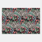 Rustieke Kerstwinter Botanische Waterverf Inpakpapier Vel (Voorkant 2)