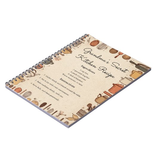 Rustieke keuken recept Kaart ontwerp Notitieboek (Linkerzijde)