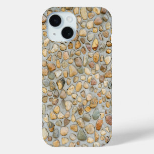 Rustieke kiezelsteenmuur iPhone 15 case
