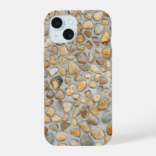 Rustieke kiezelsteenmuur iPhone 15 case